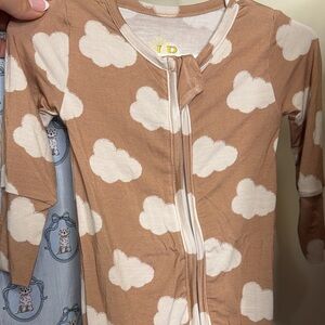 Brown Cloud Print Bamboo Pajamas